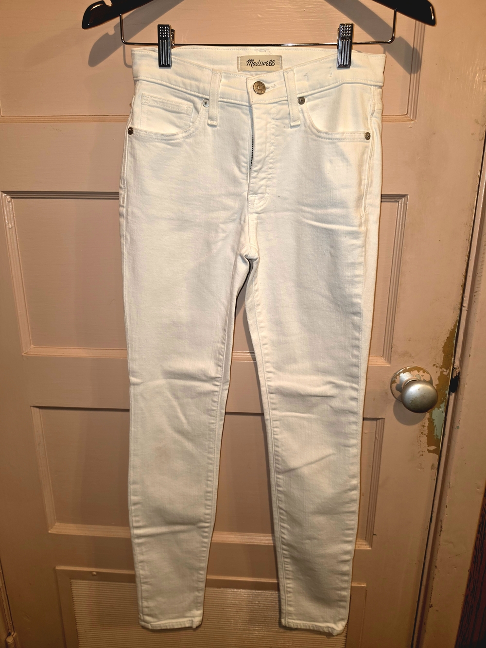 Madewell 9" Mid-Rise Skinny Jeans in Pure White Size 25 H5769